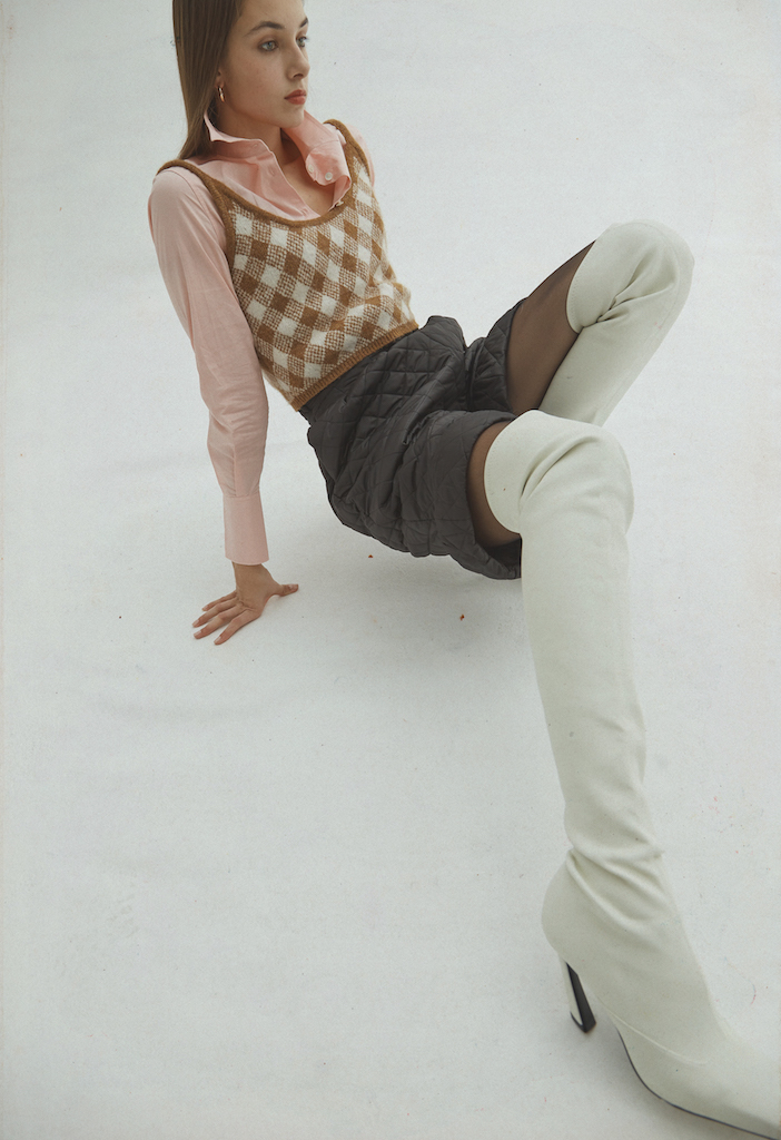 Черные стеганые шорты