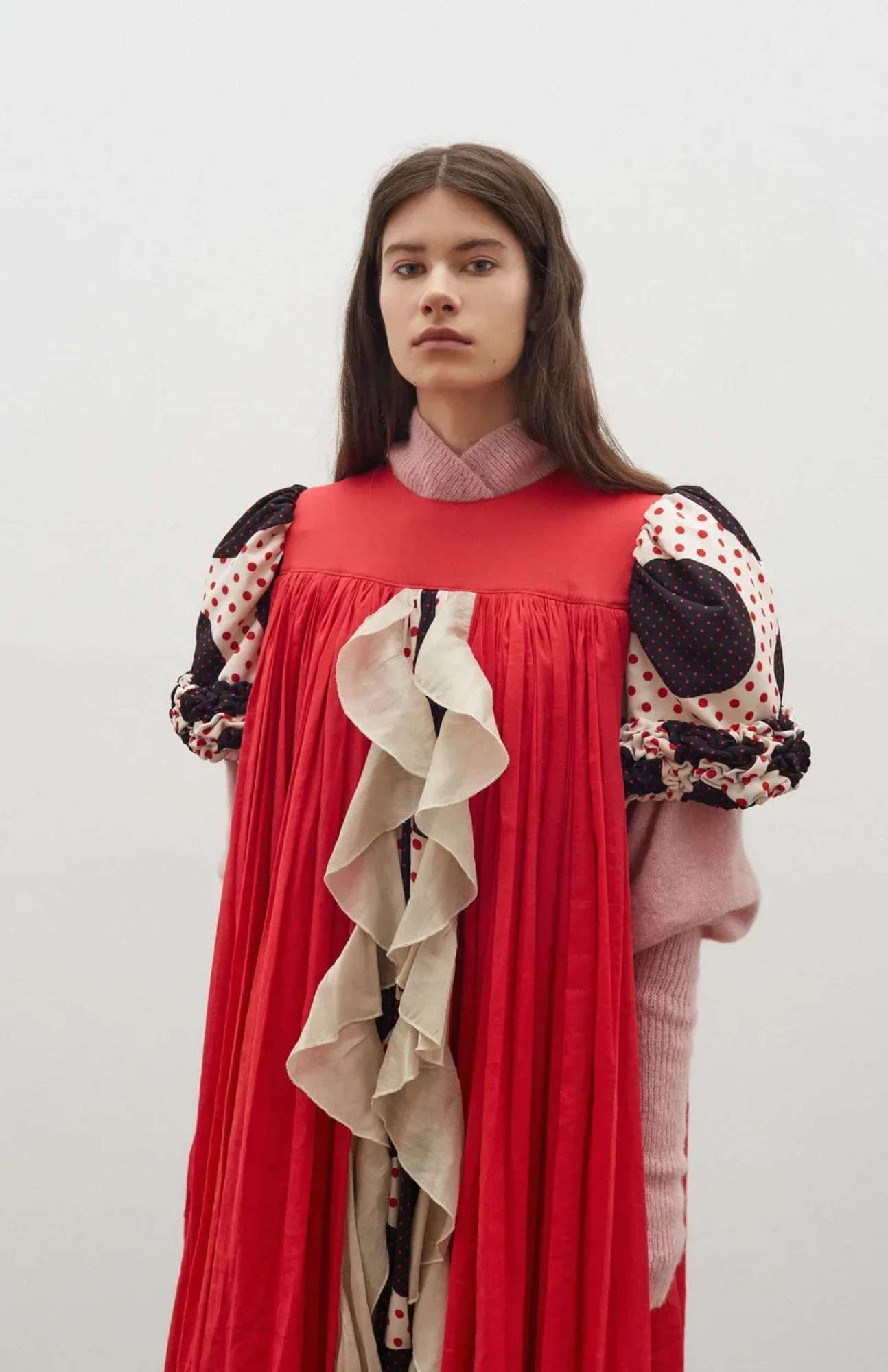 Красное макси платье