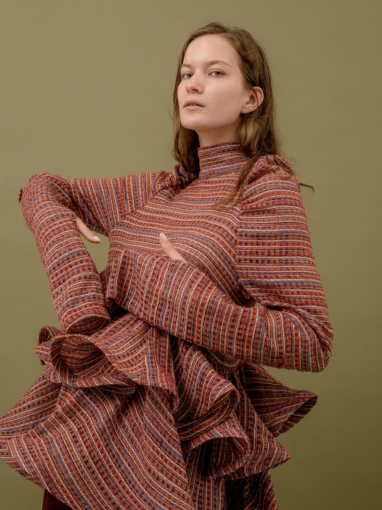 Меланжевая блуза