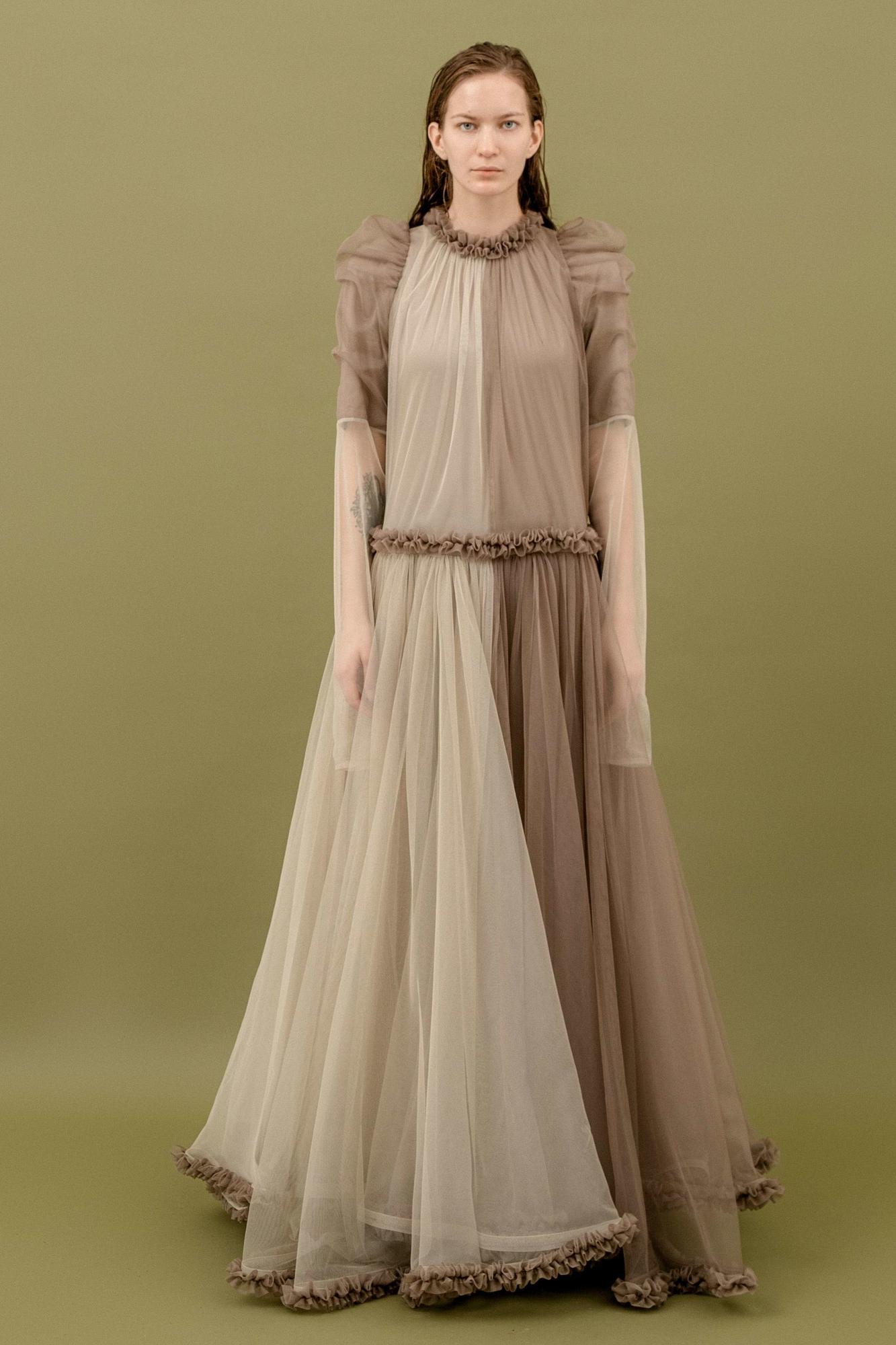 Двухцветное платье