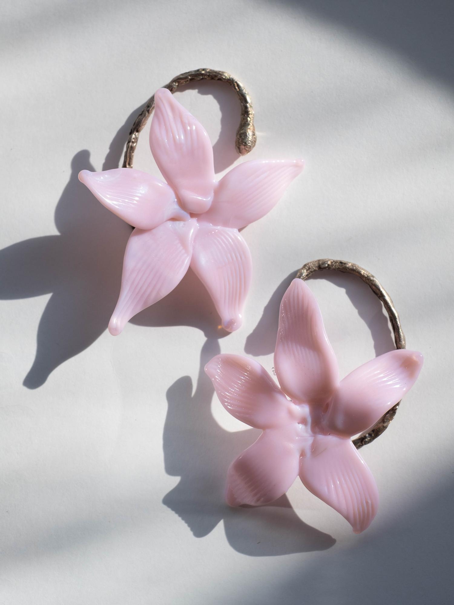 Серьги «Нарциссы» розовые