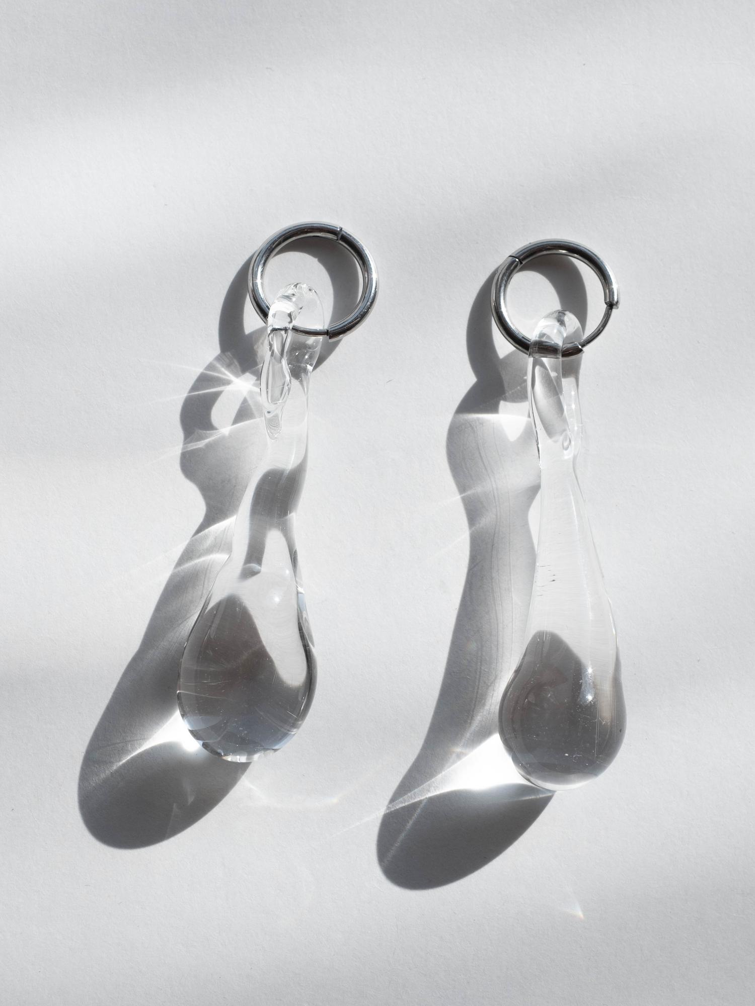 Серьги «Капли» прозрачные