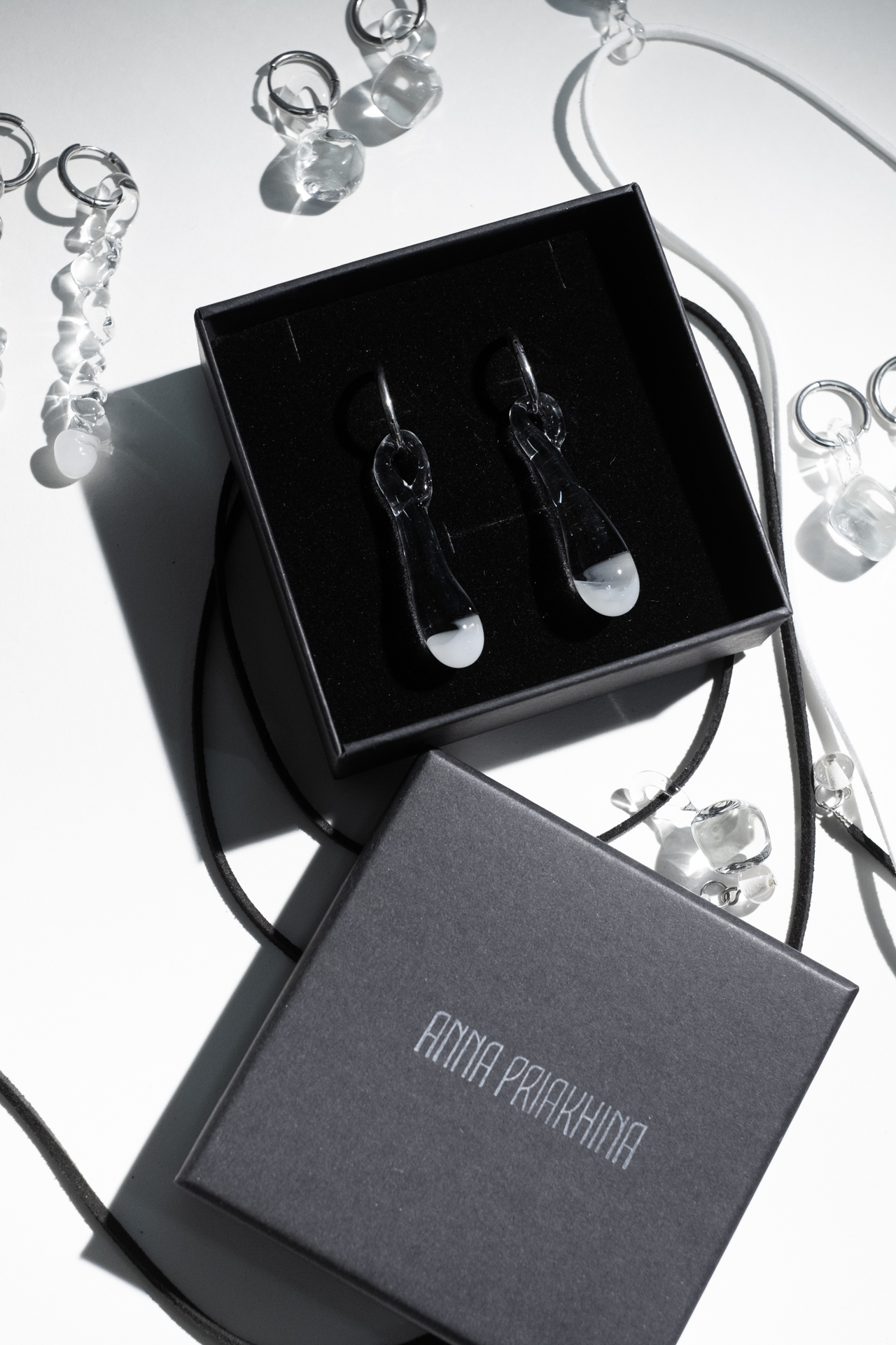 Серьги"Прозрачные капли"