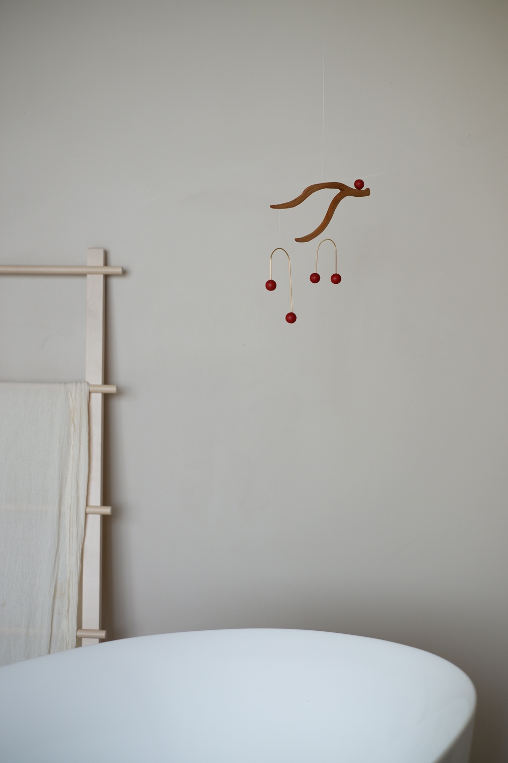 Cherry hanging kinetic mobile