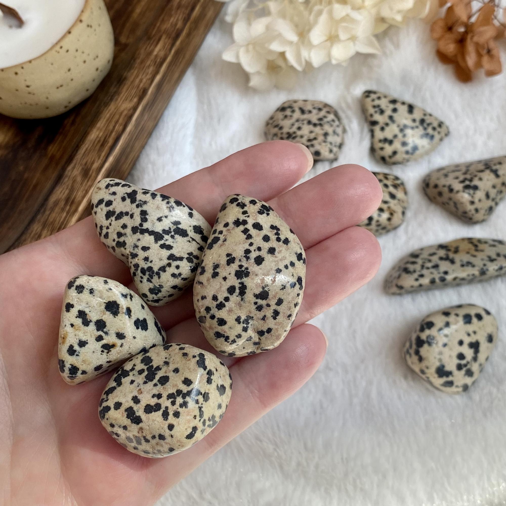 Галтовка далматиновой яшмы