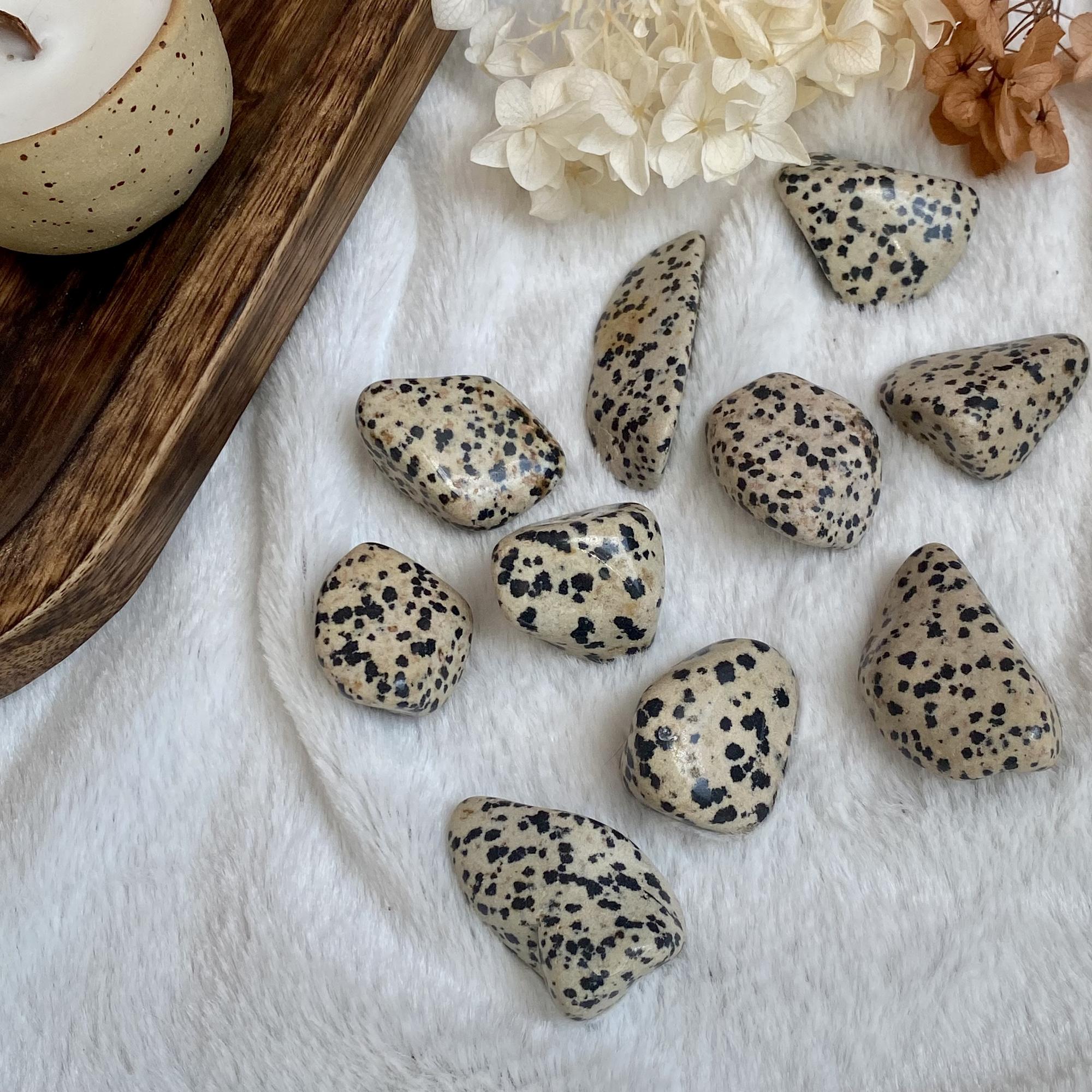 Галтовка далматиновой яшмы