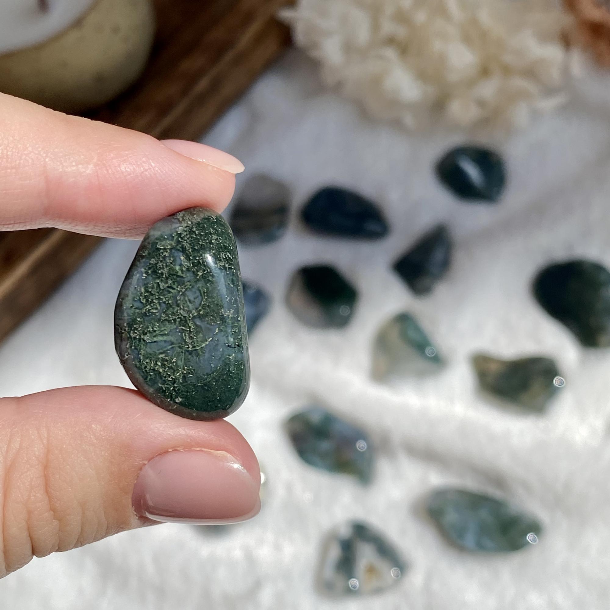 Галтовка мохового агата