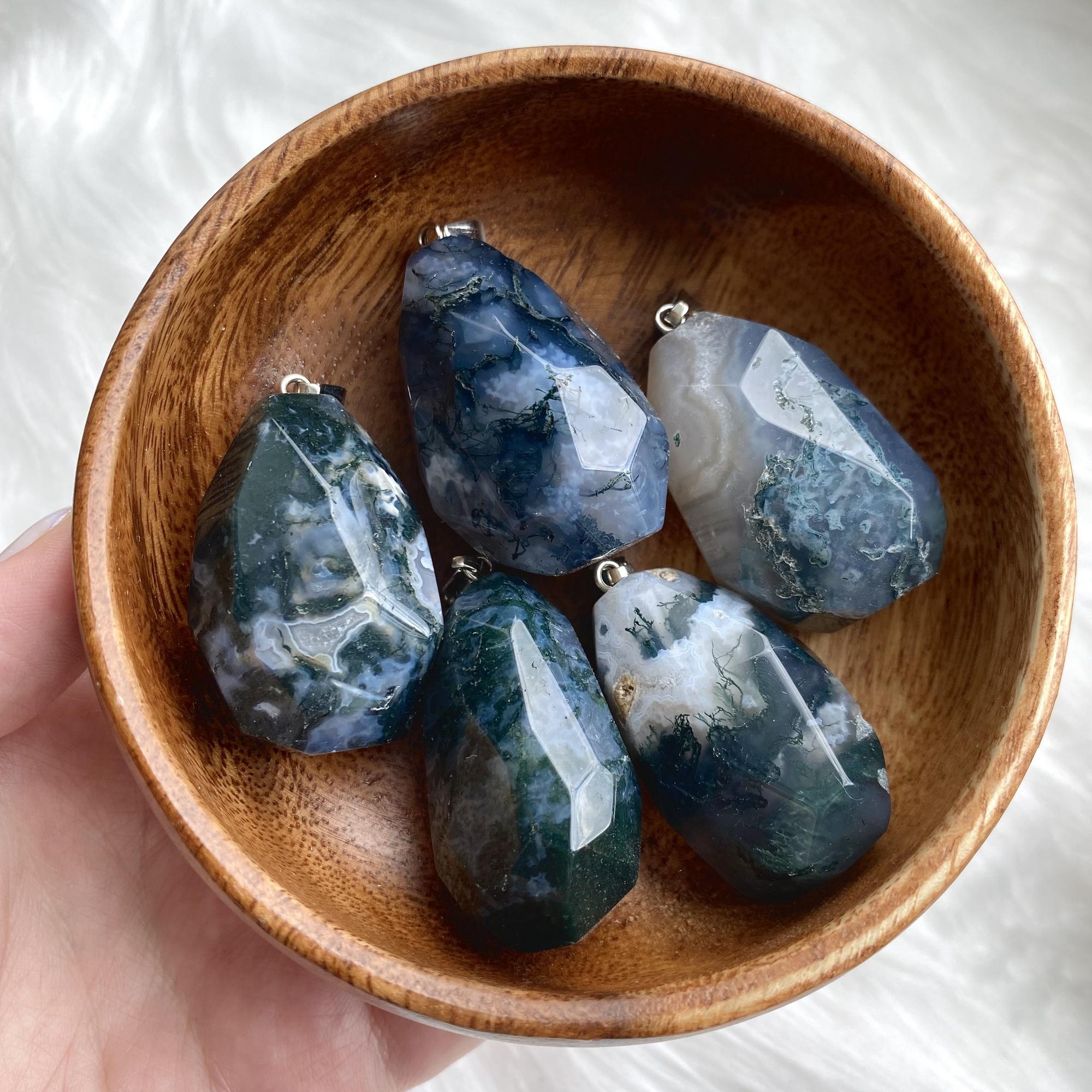 Моховой агат (подвеска)