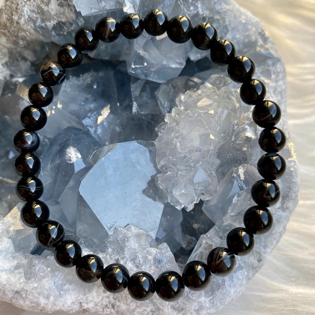 Браслет из чёрного агата