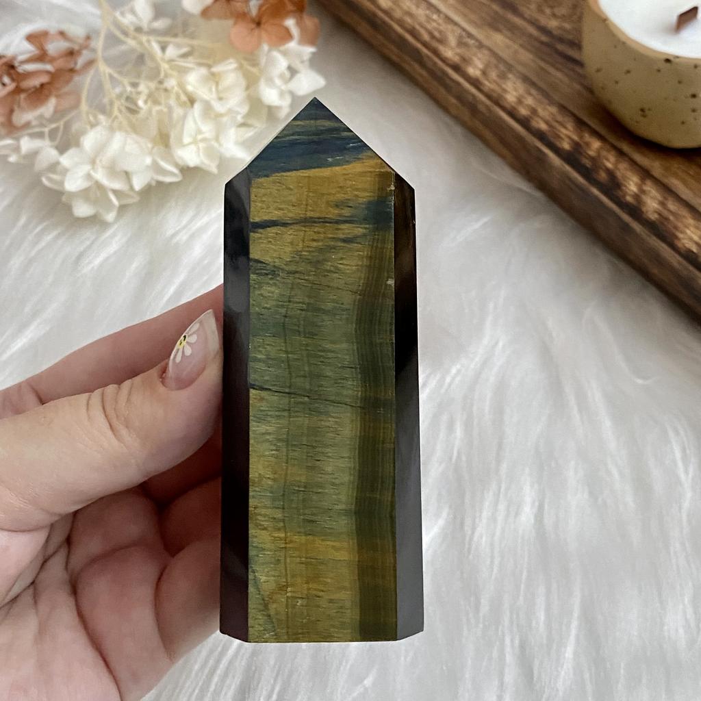 Кристалл из тигрово-соколиного глаза (XL)