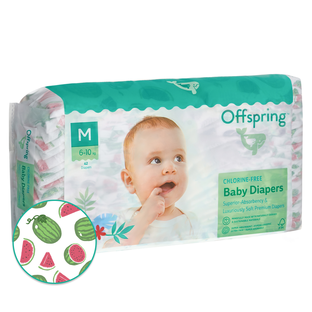 OFFSPRING | подгузники М 6-10 кг 42 шт расцветка Арбузы