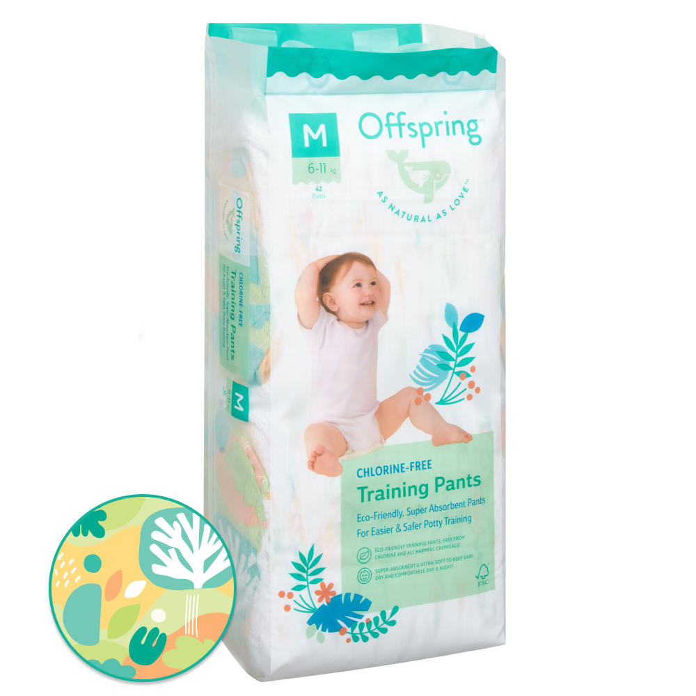 OFFSPRING | трусики М 6-11 кг 42 шт расцветка Лес