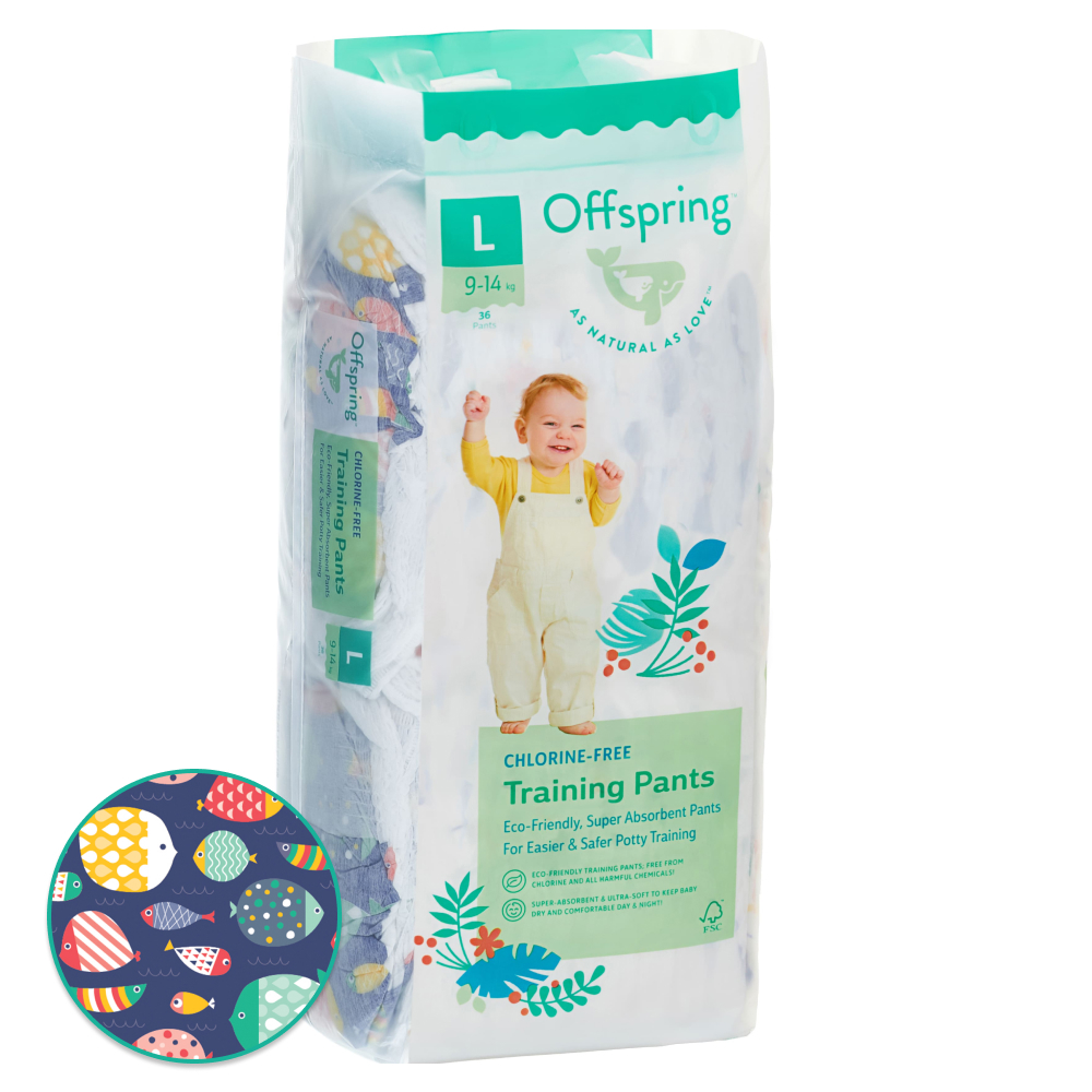 OFFSPRING | трусики L 9-14 кг 36 шт расцветка Рыбки