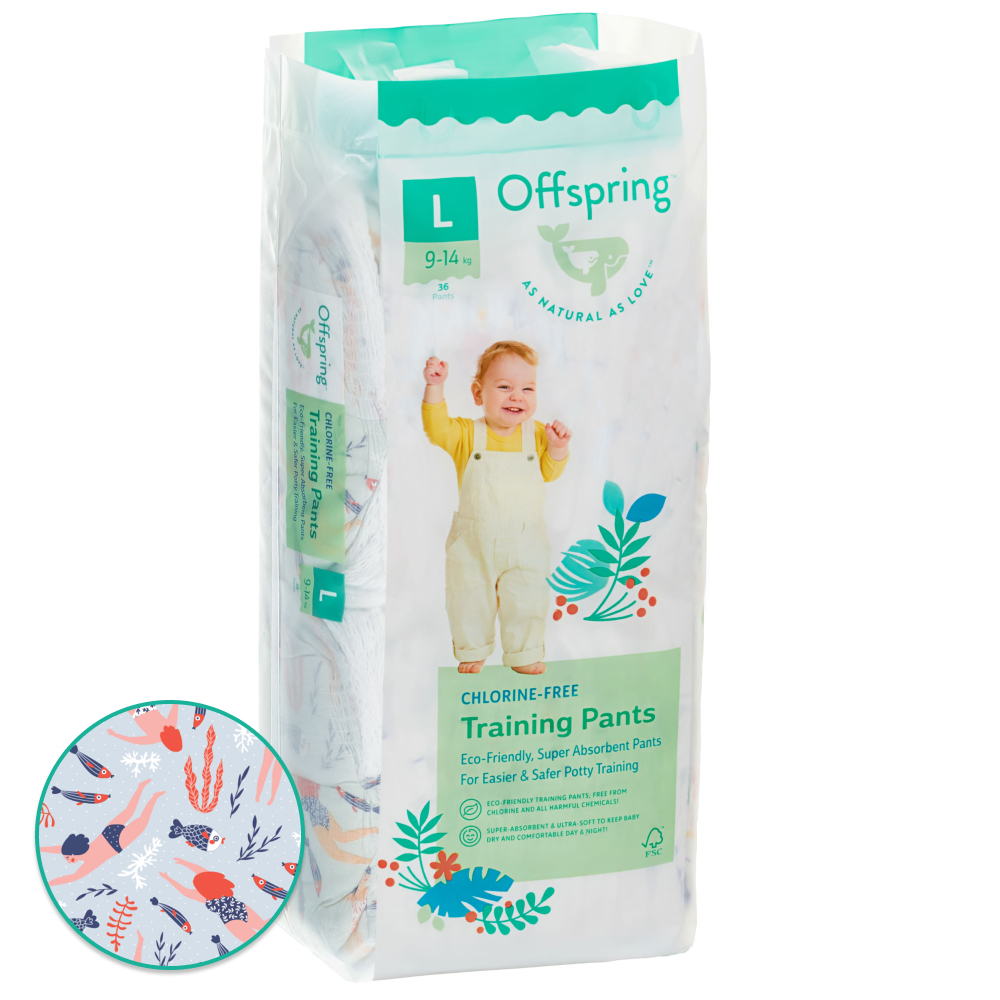OFFSPRING | трусики L 9-14 кг 36 шт расцветка Риф
