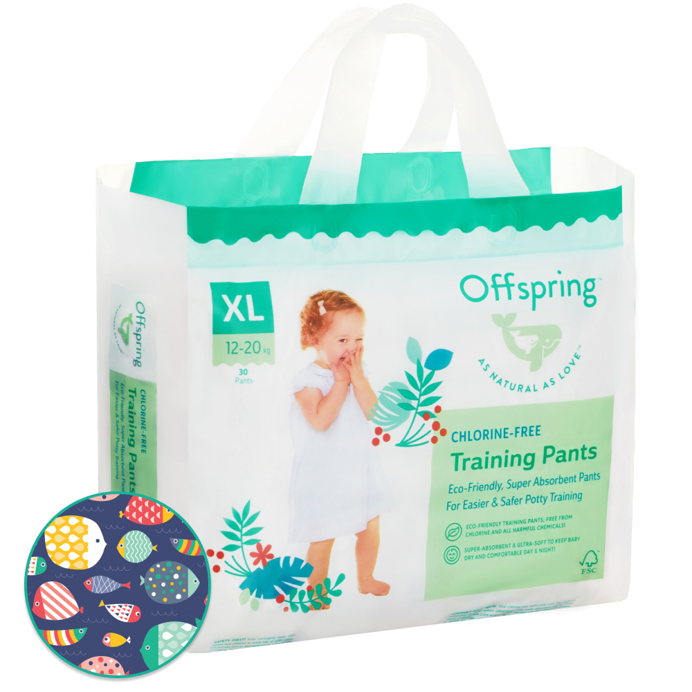 OFFSPRING | трусики XL 12-20 кг 30 шт расцветка Рыбки