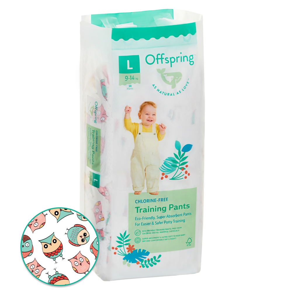 OFFSPRING | трусики L 9-14 кг 36 шт расцветка Совы