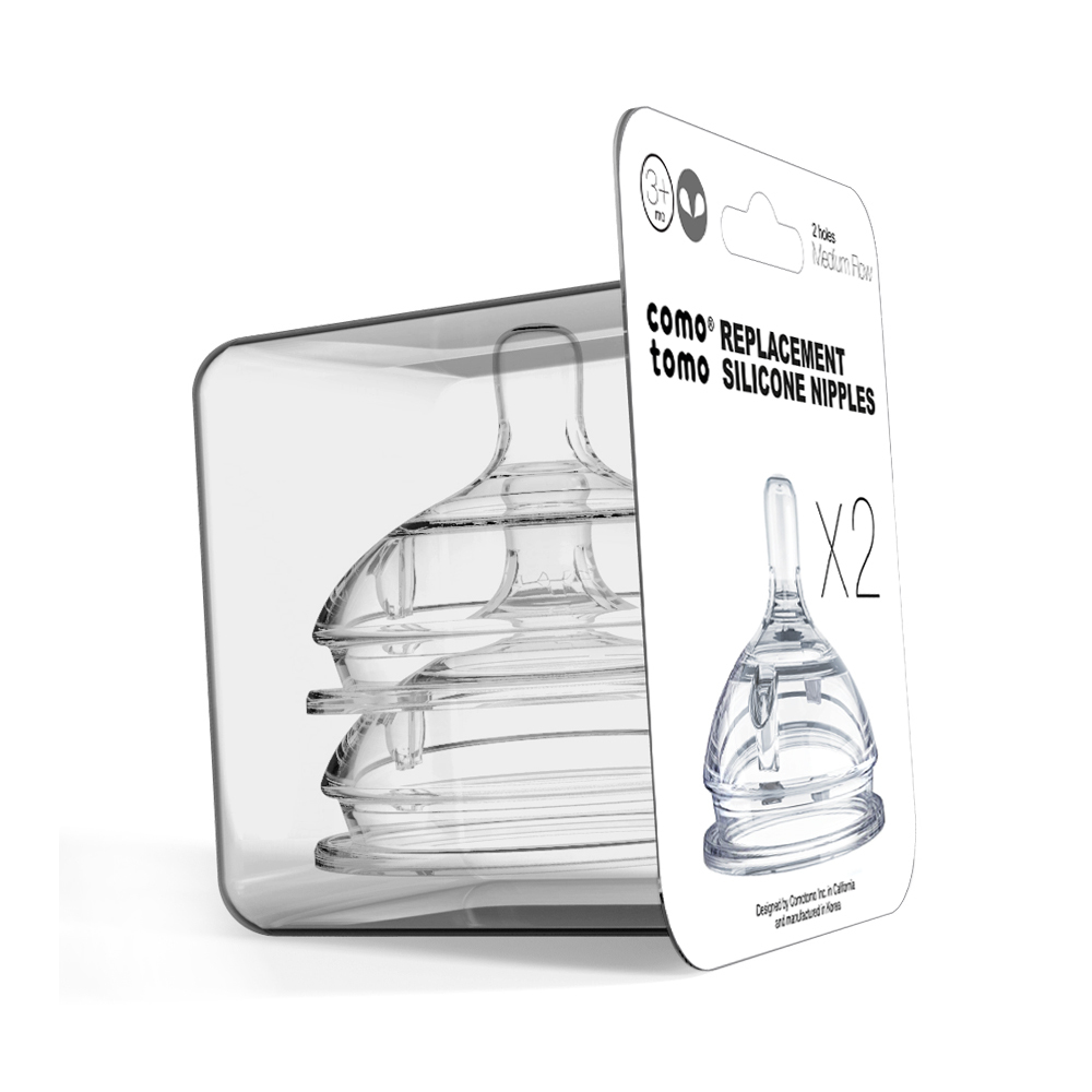 COMOTOMO | Набор сосок для бутылочки Comotomo со средним потоком (3-6 мес)