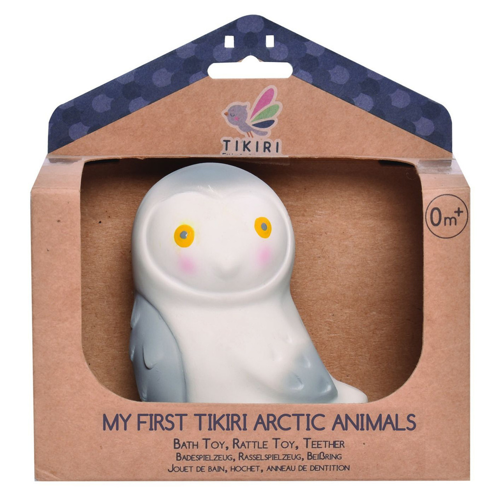 TIKIRI | Игрушка-прорезыватель из натурального каучука Сова в подарочной упаковке (Шри-Ланка)