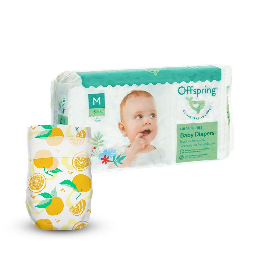 OFFSPRING | подгузники М 6-10 кг 42 шт расцветка Апельсины