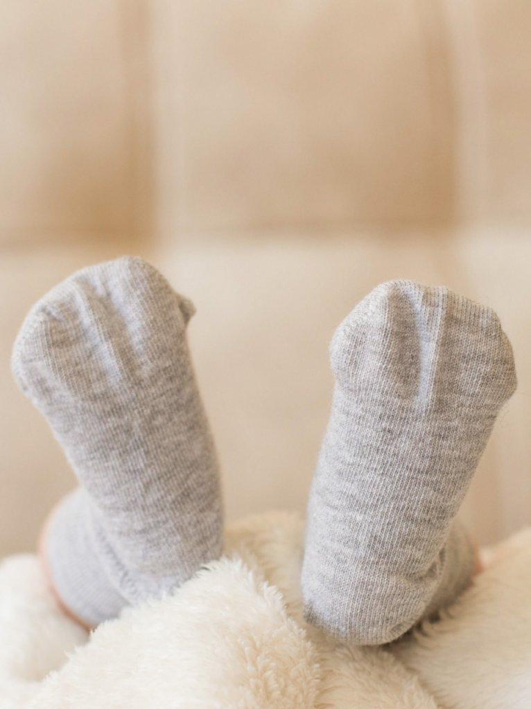 Носочки тонкие из хлопка с вискозой (Серый меланж)
