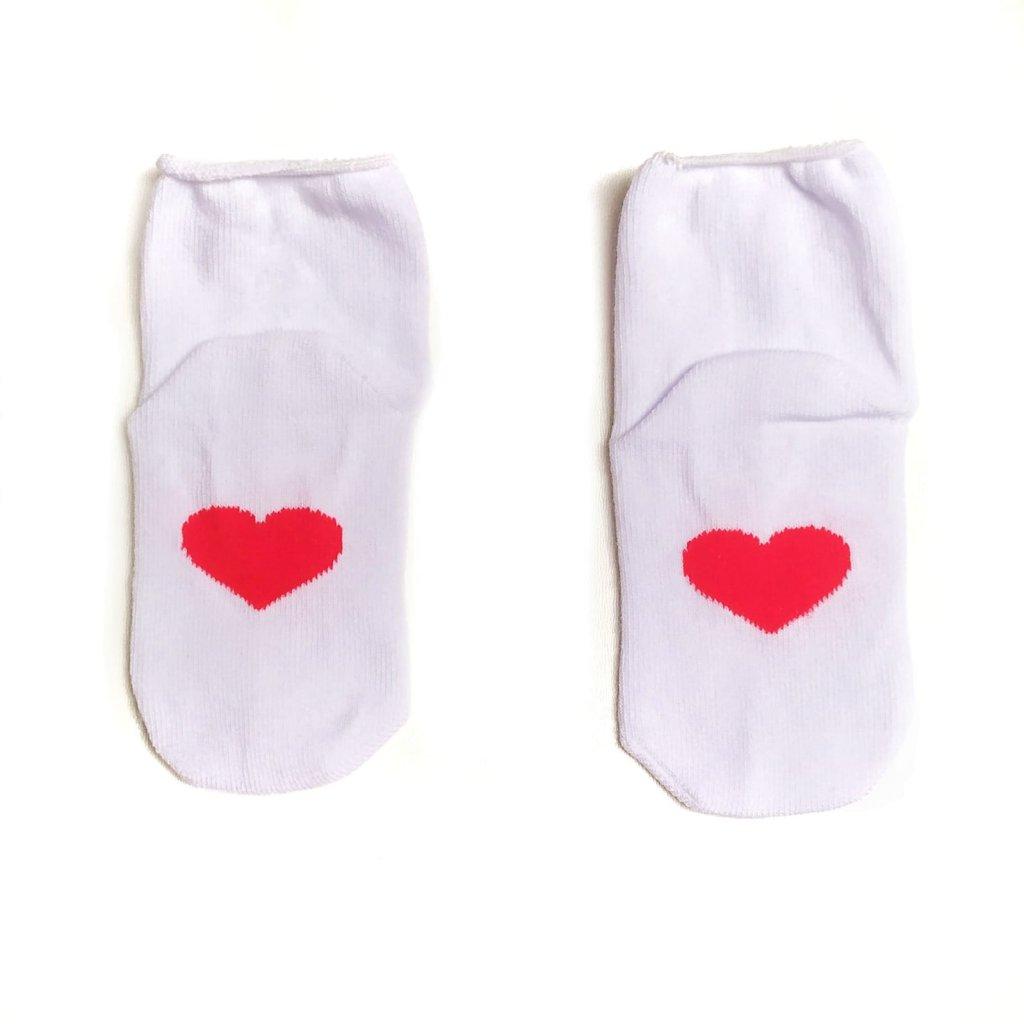 Носочки без резинки хлопок (Сердце белые)