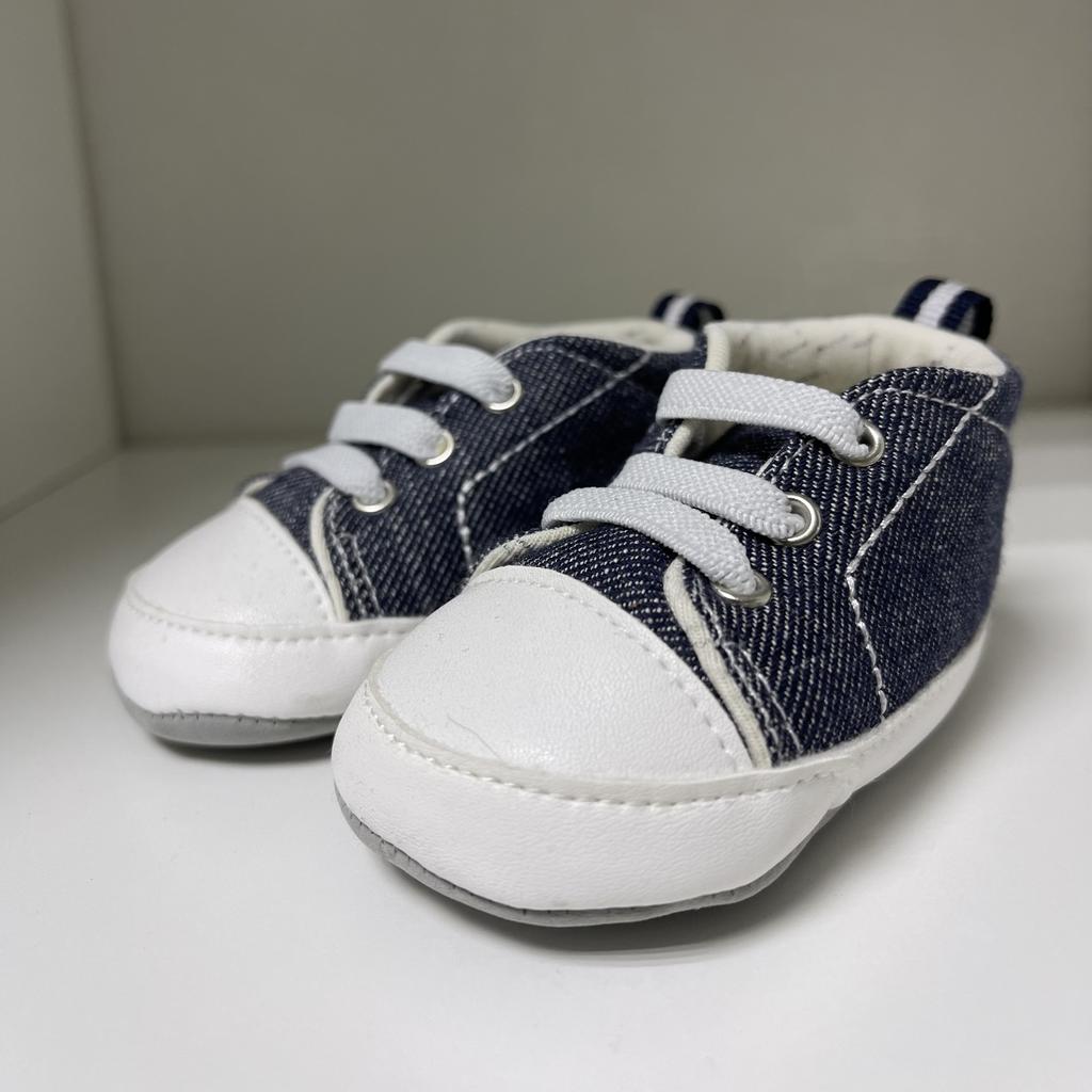 Пинетки-кроссовки детские джинс (цвет синий)