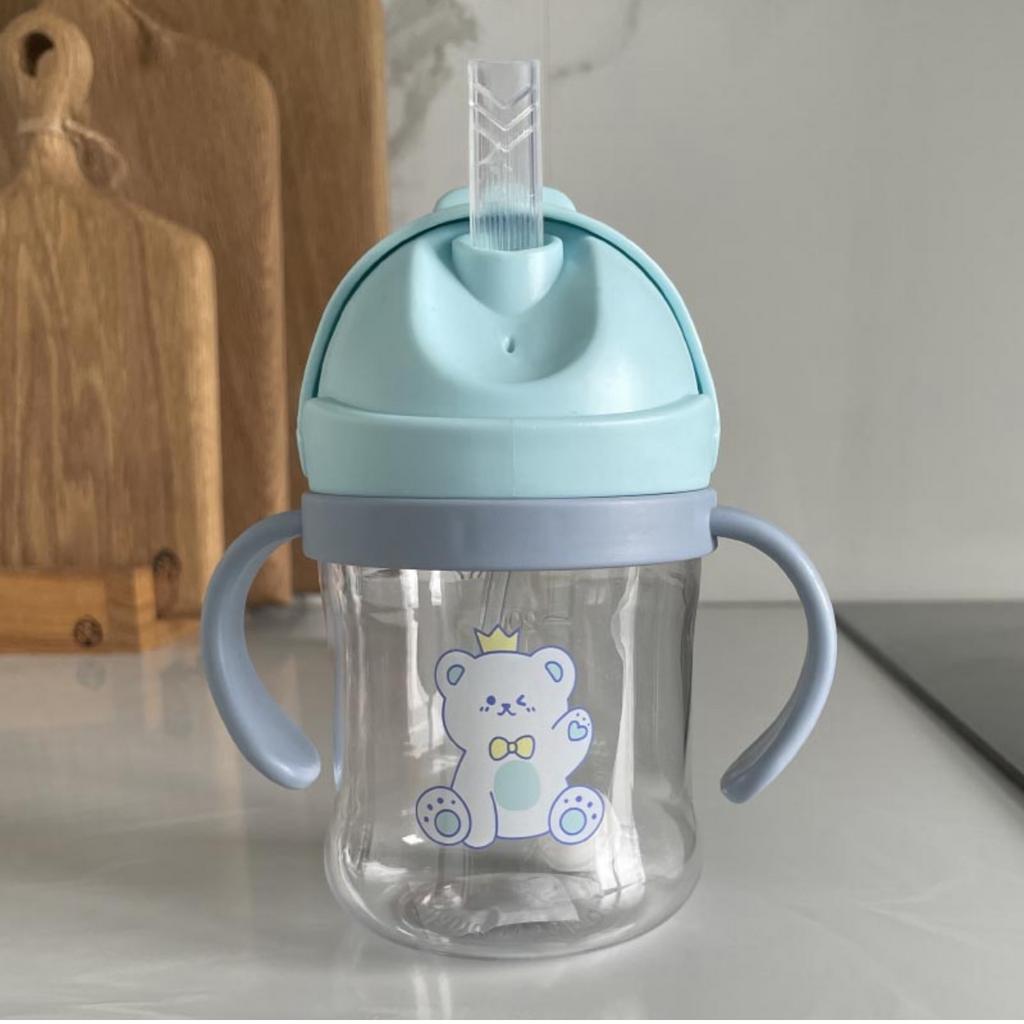 Бутылочка-поильник с ремешком 250 мл, цвет голубой