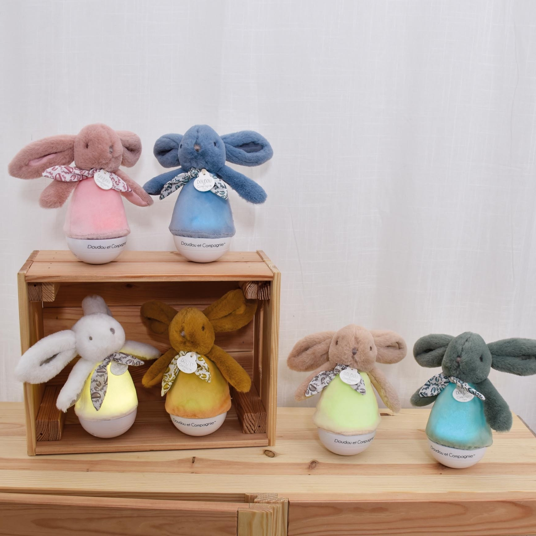 Светильник с принтом DOUDOU 16 см голубой музыкальный