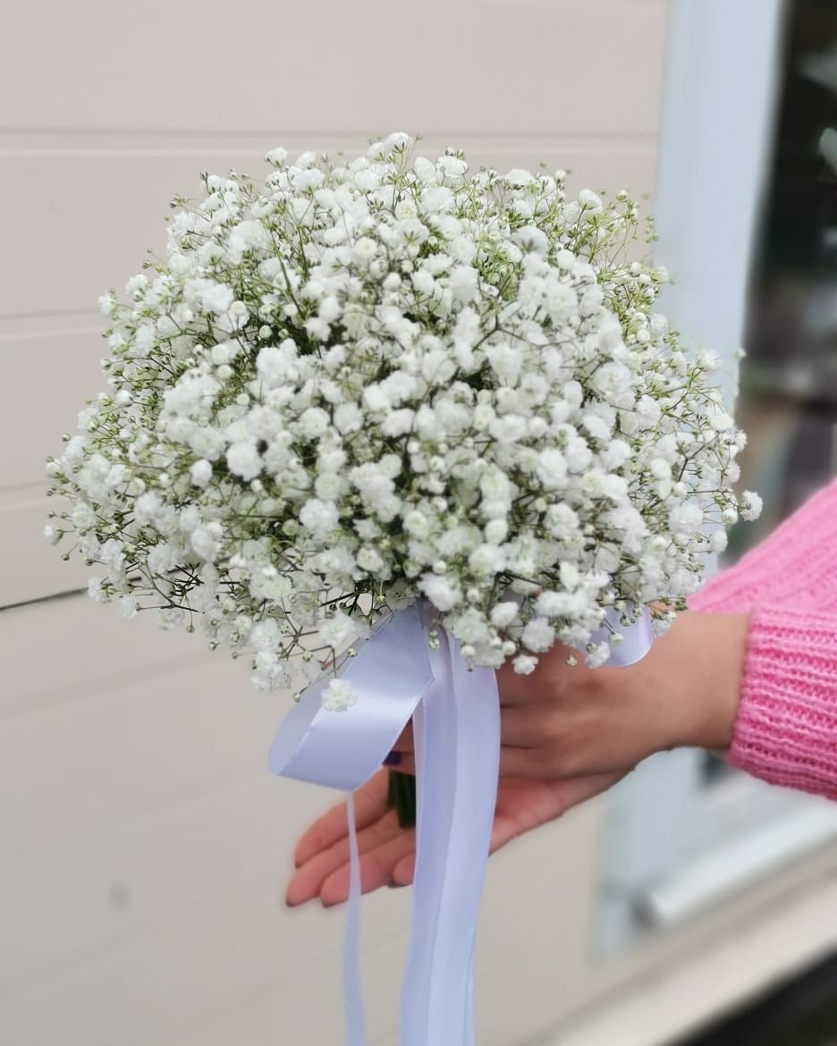Свадебный букет из гипсофилы
