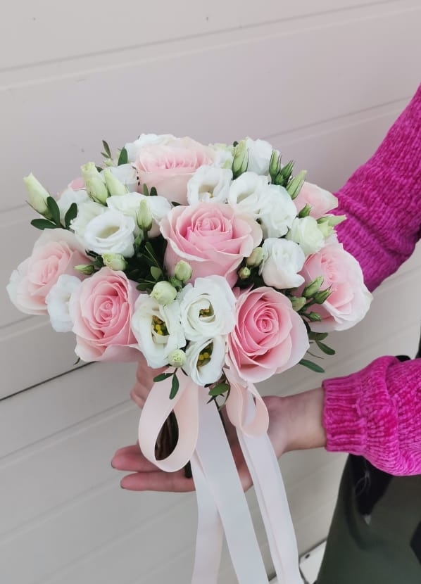Свадебный букет "Розовый рассвет"