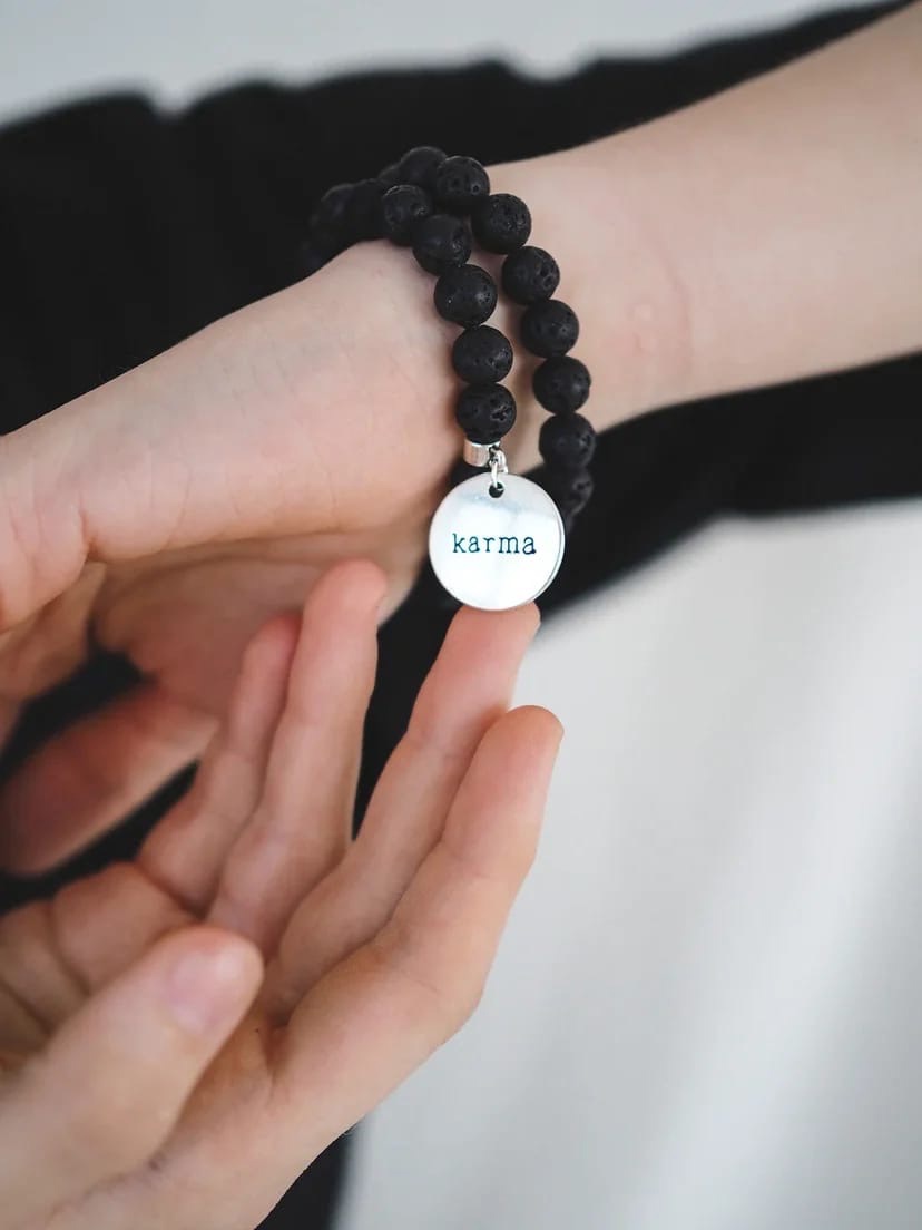 Браслет Карма с вулканической лавой