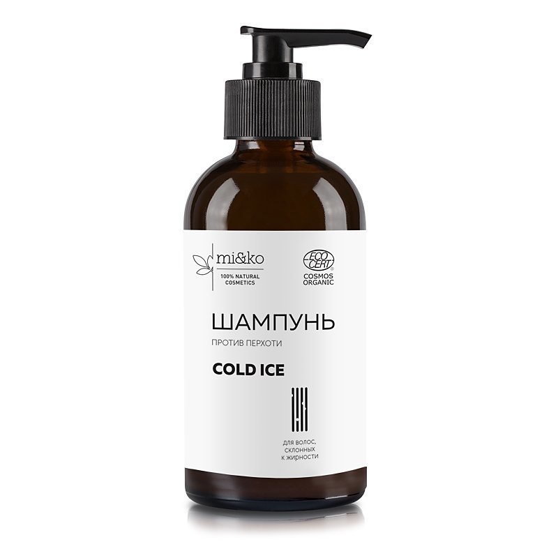 Шампунь Cold ice для жирных волос, от перхоти COSMOS ORGANIC, Mi&Ko