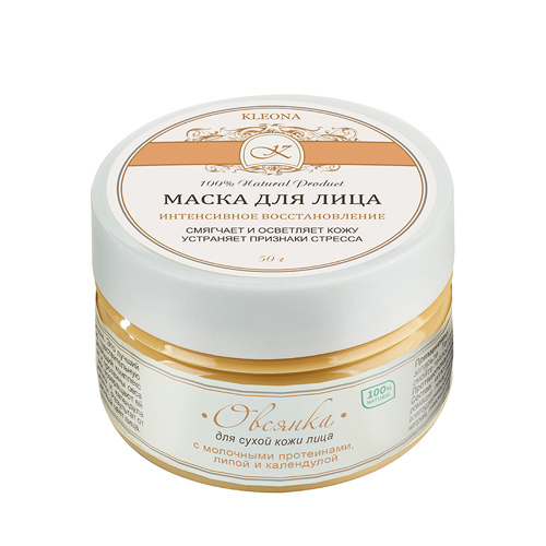 Маска для лица Овсянка, Kleona