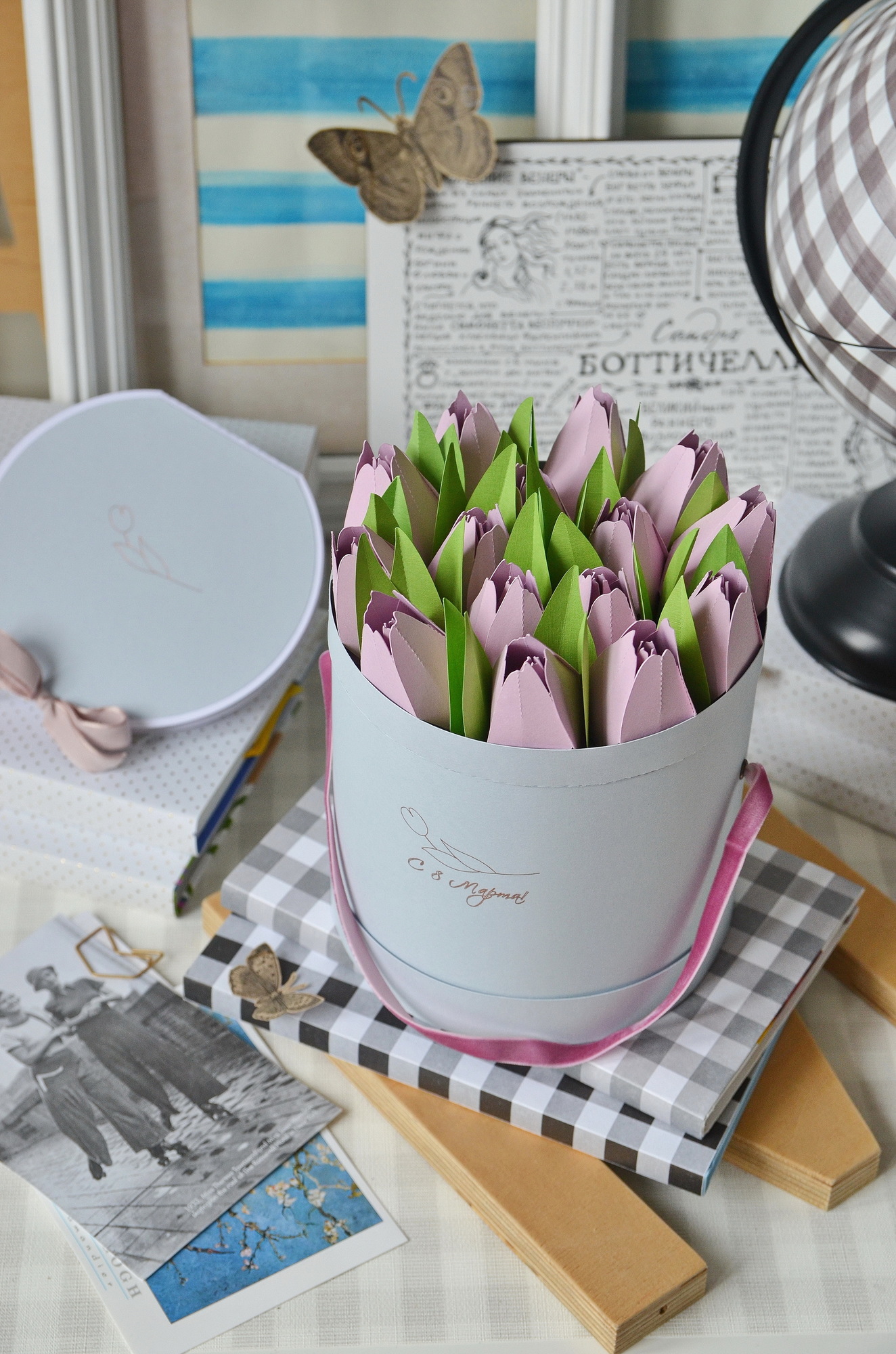 Набор Тюльпаны (коробка + открытка)