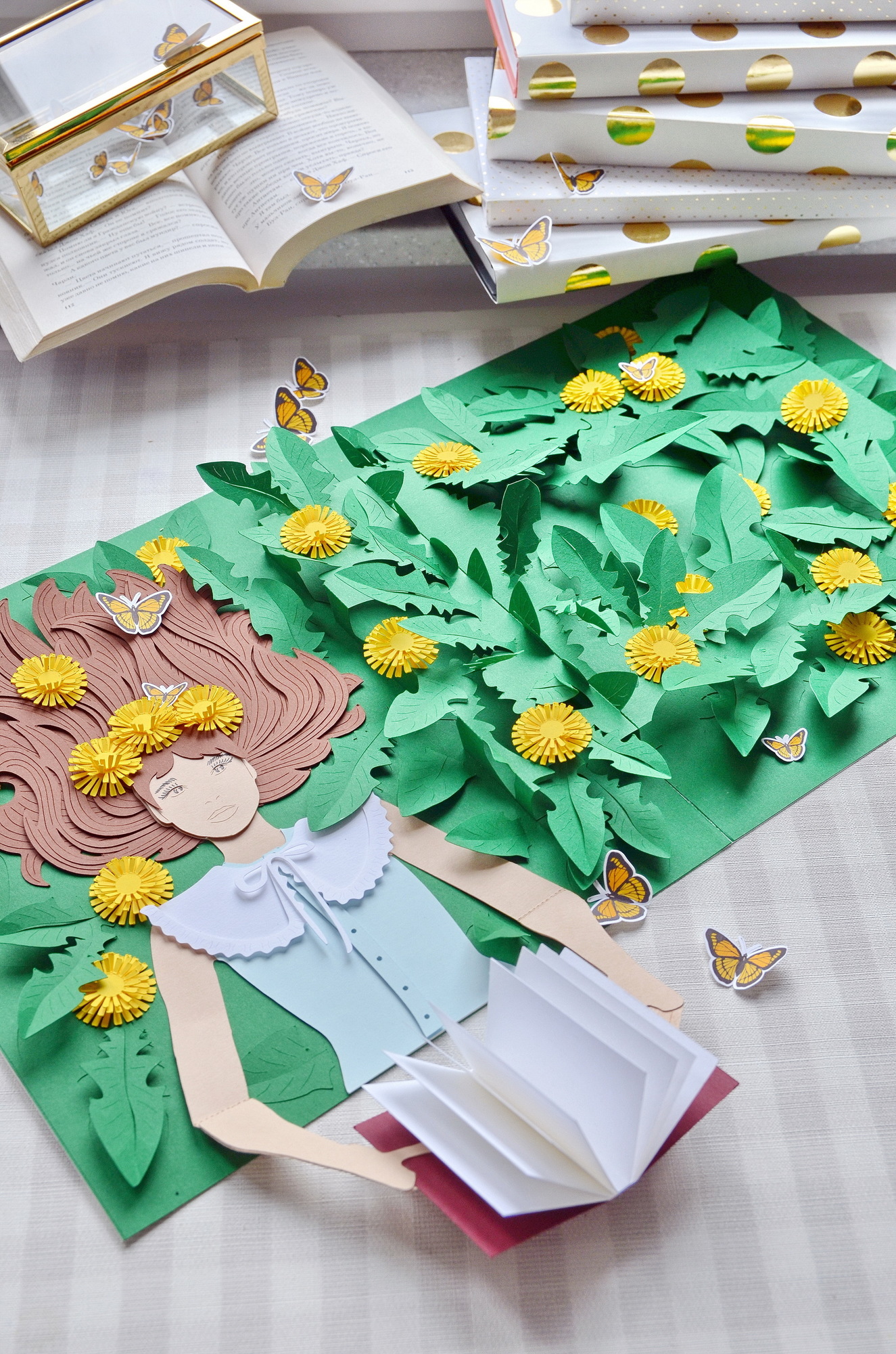 Девушка с одуванчиками