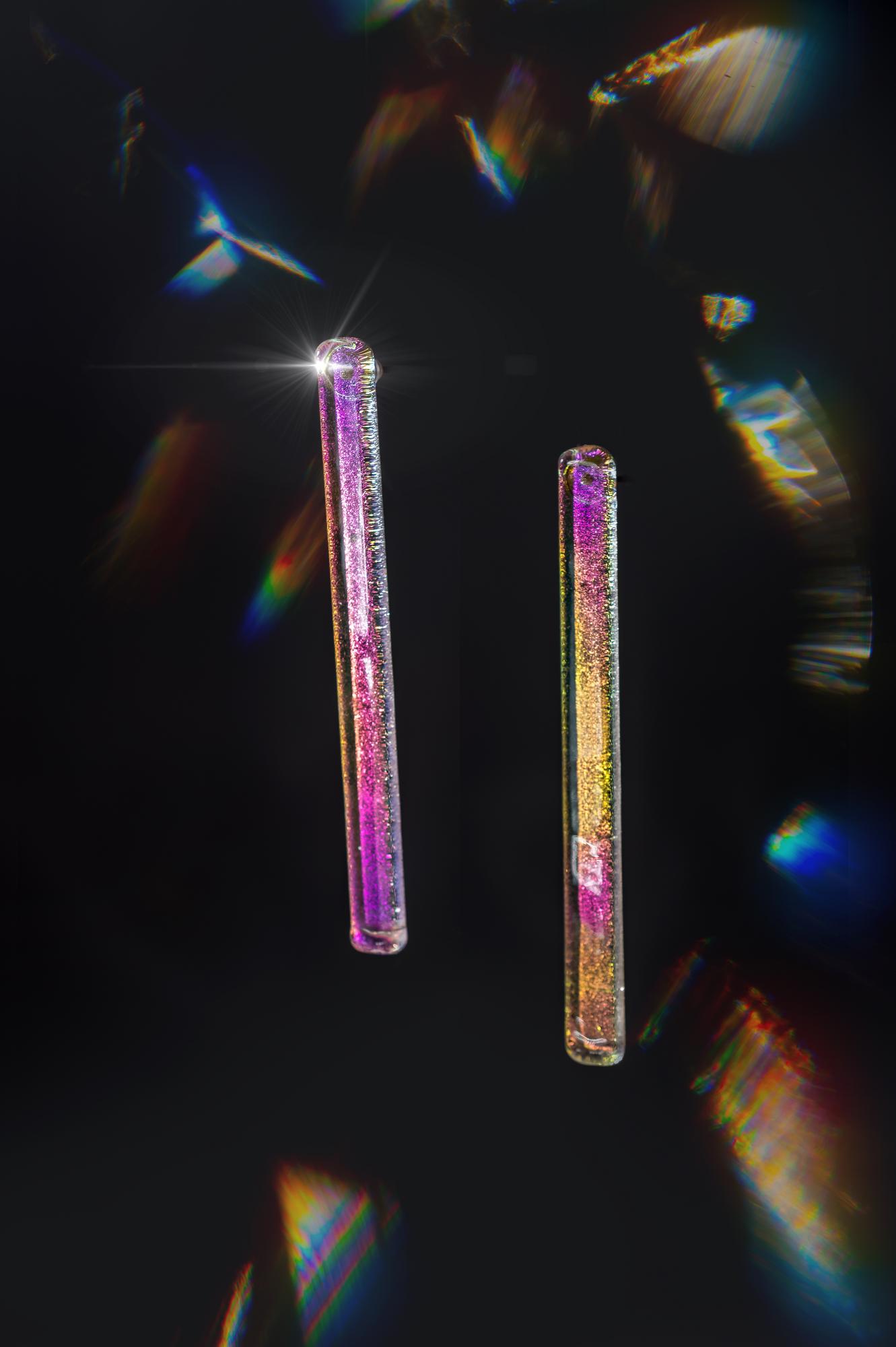 Серьги "Диско" /цвет аура