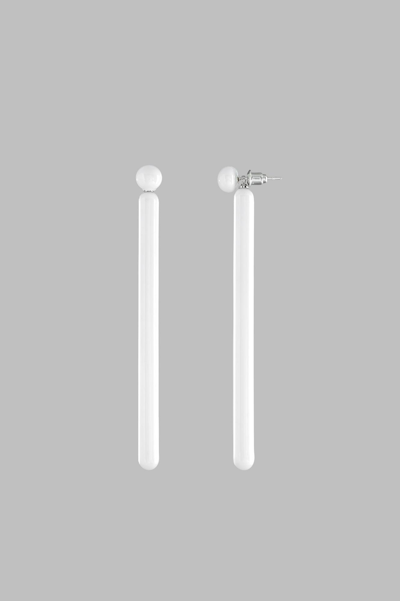 Серьги трансформеры "Палочки" 8 см /цвет  белый