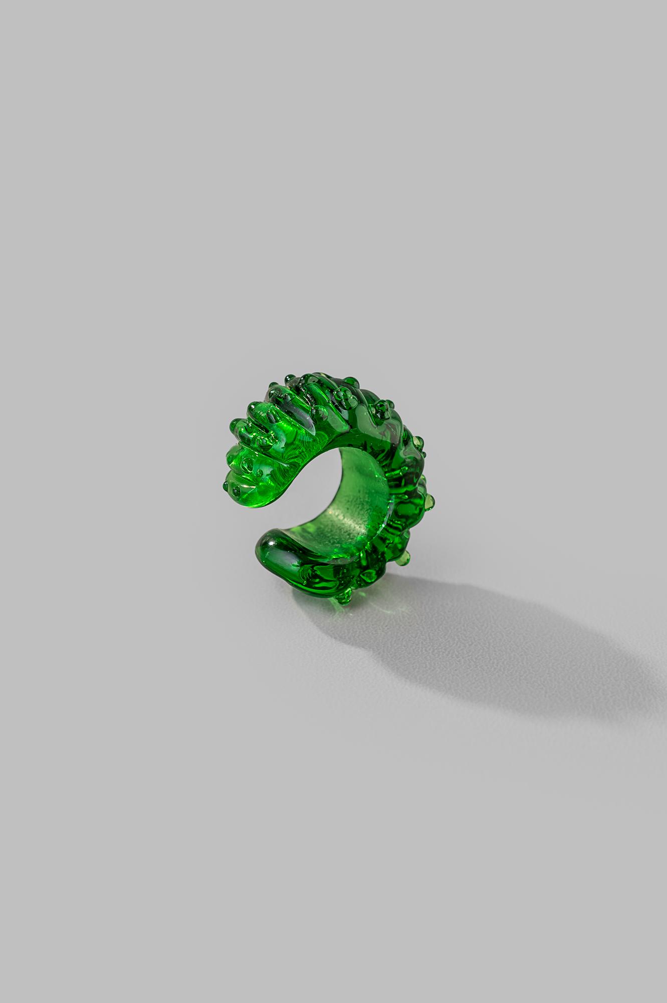 Кафф "Кактус" / цвет зелёный с зелёными точками