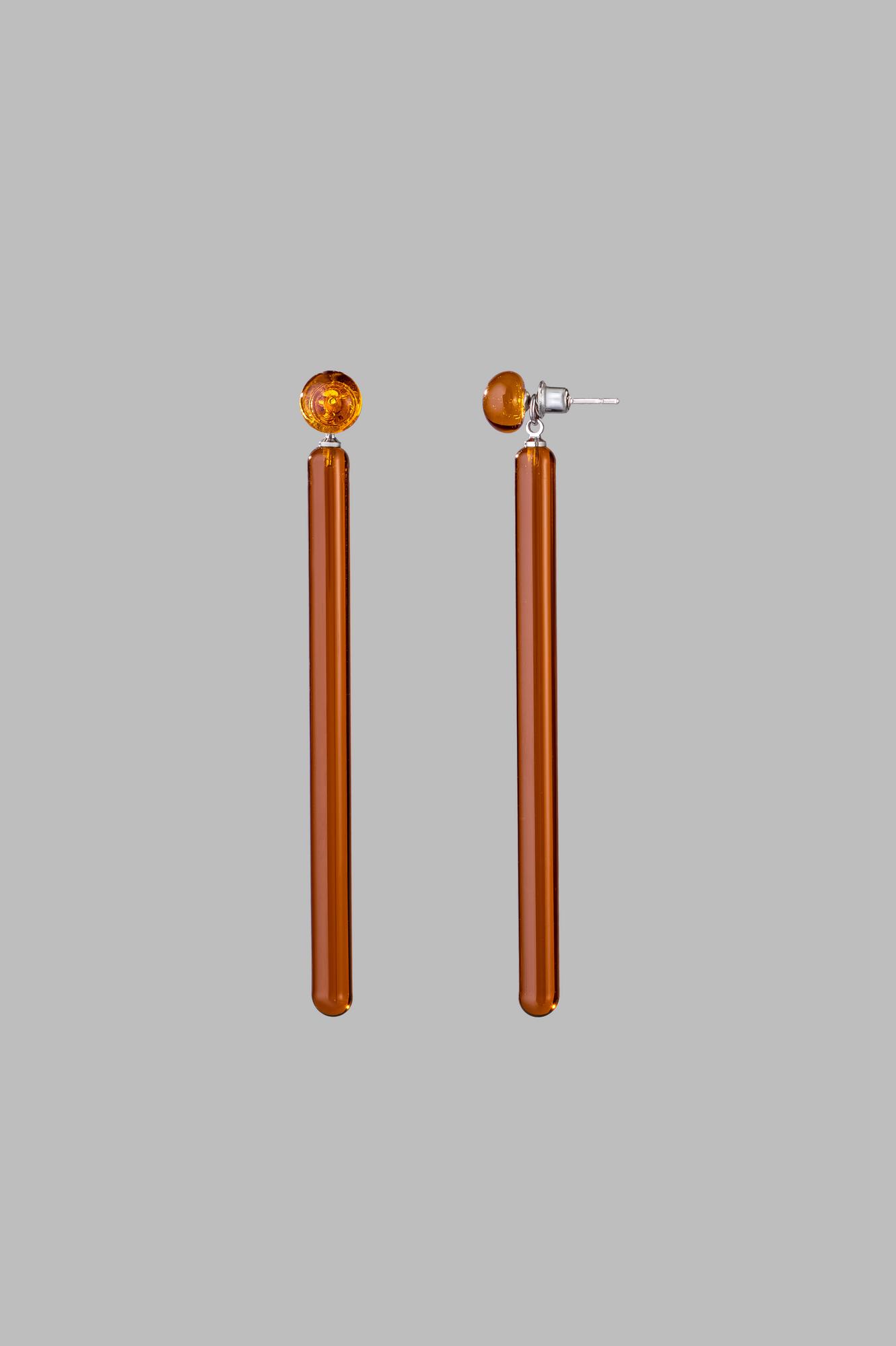 Серьги-трансформеры "Палочки" / цвет медовый