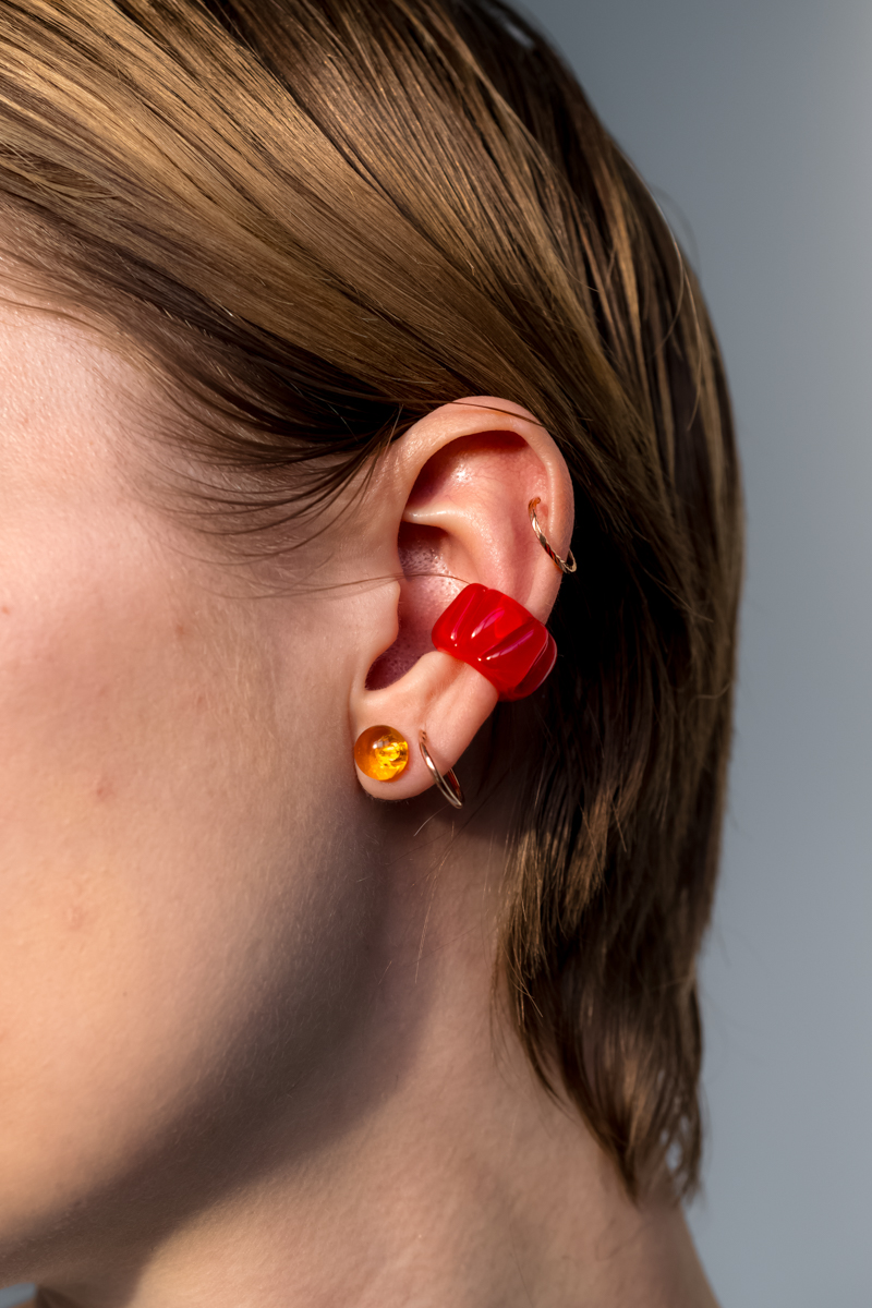 Кафф "Грани" / цвет красный