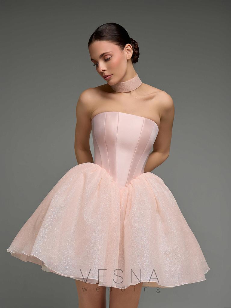 Evening dress Elif Mini Pink Shine