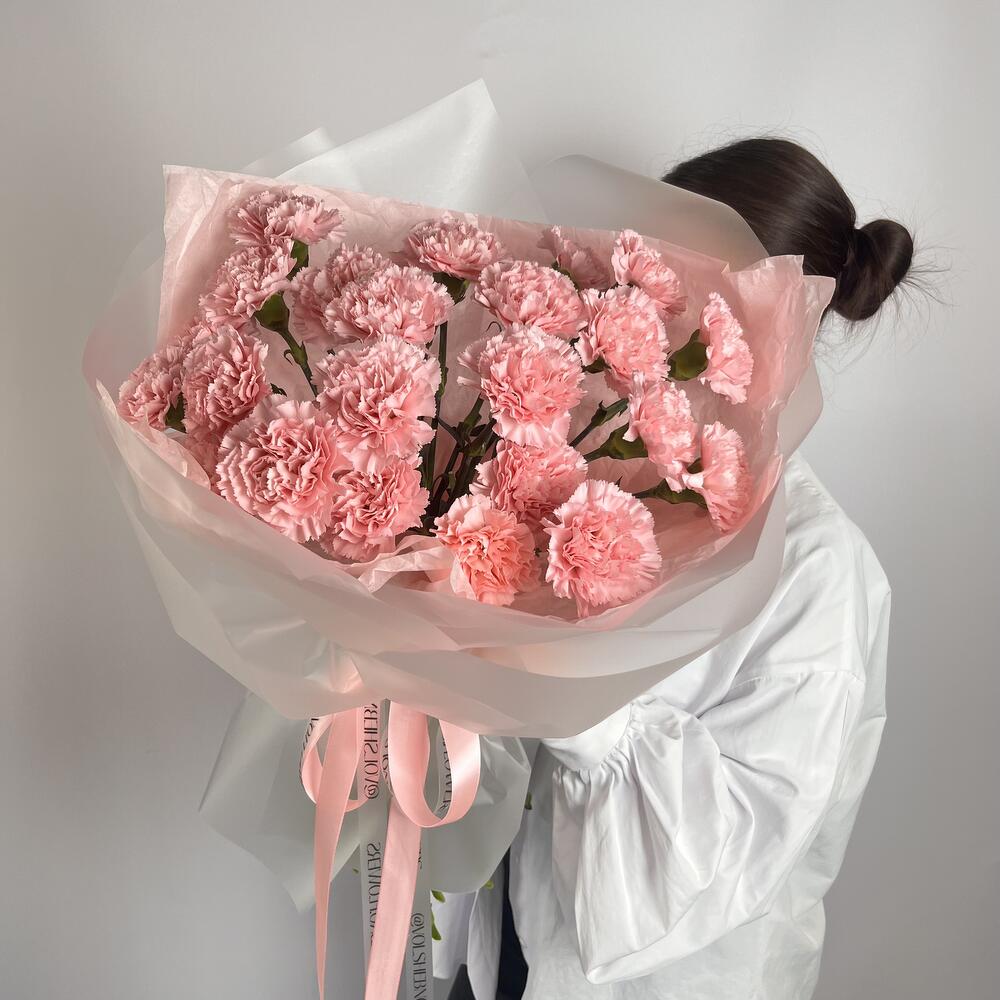 Монобукет из 25 нежно-розовых Гвоздик