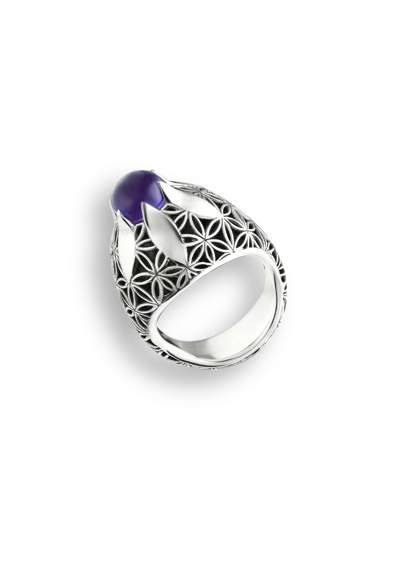 Кольцо "Цветок"( аметист)