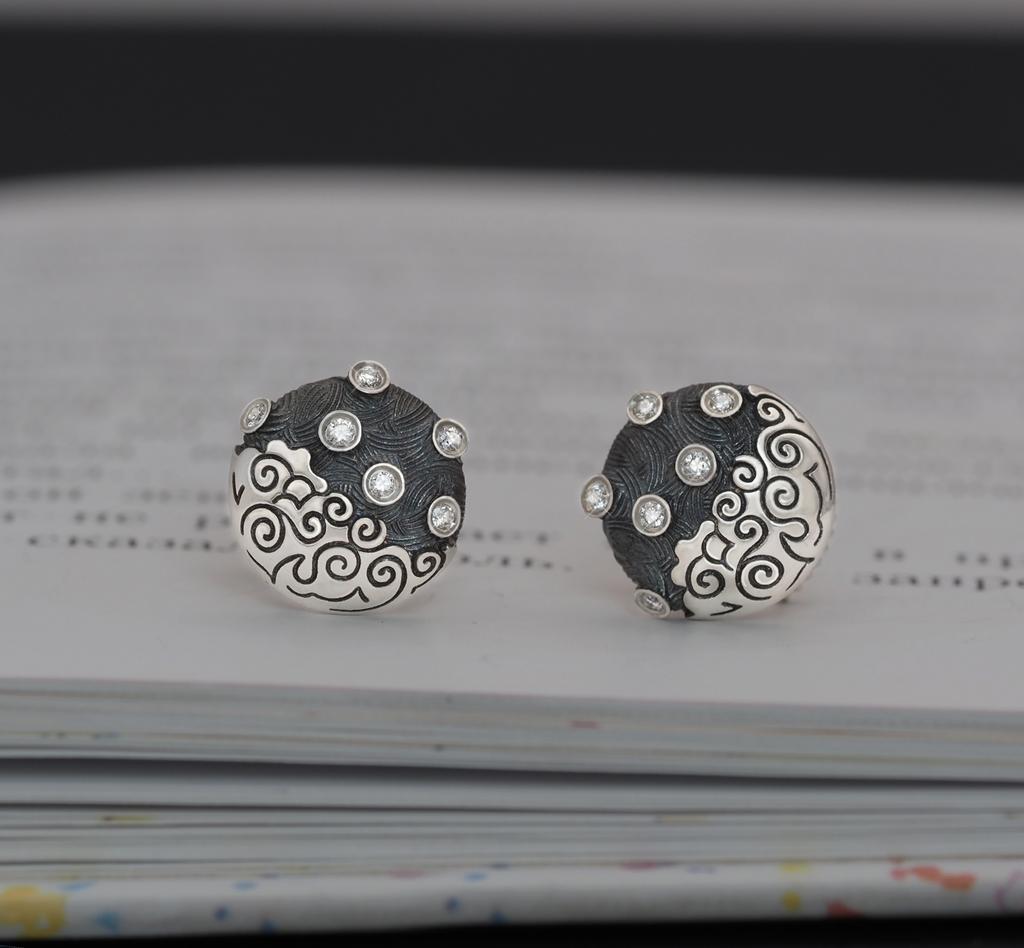 Серьги "Две  Планеты"