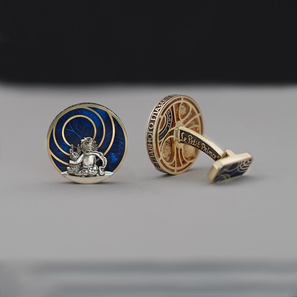 Запонки "Глаза слепы" золото 585