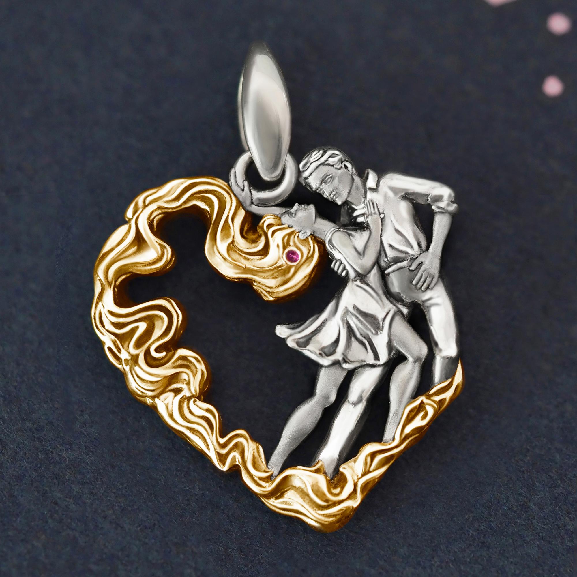 Кулон "Танец" с золочением