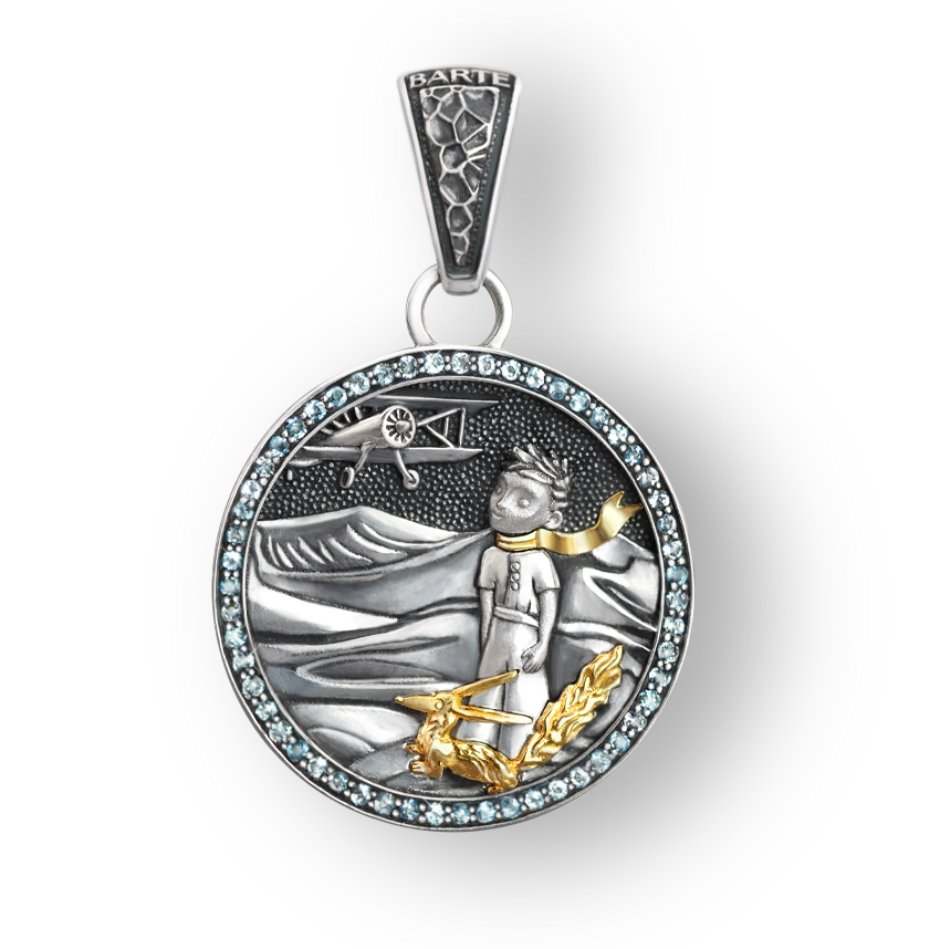 Кулон "Смотришь на небо..." (франц. 925) с топазами