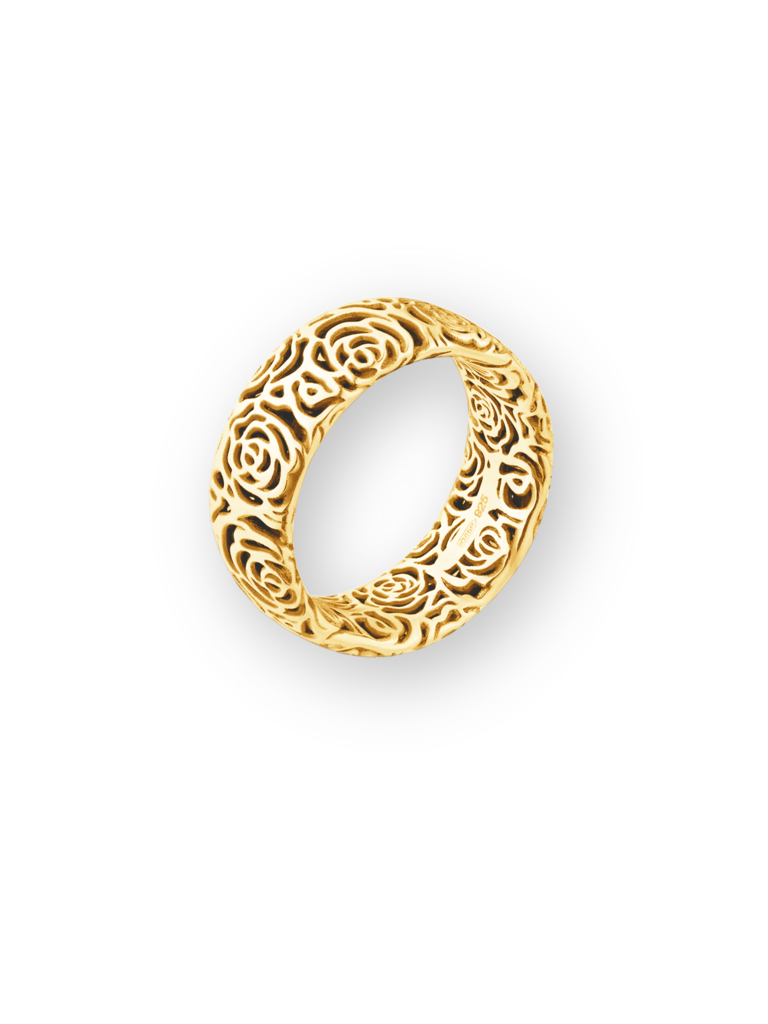 Кольцо "Блэк Баккара" (широкое), золоченое