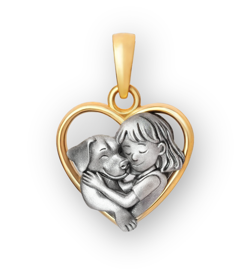 Кулон Близкие Друзья( девочка и собака)
