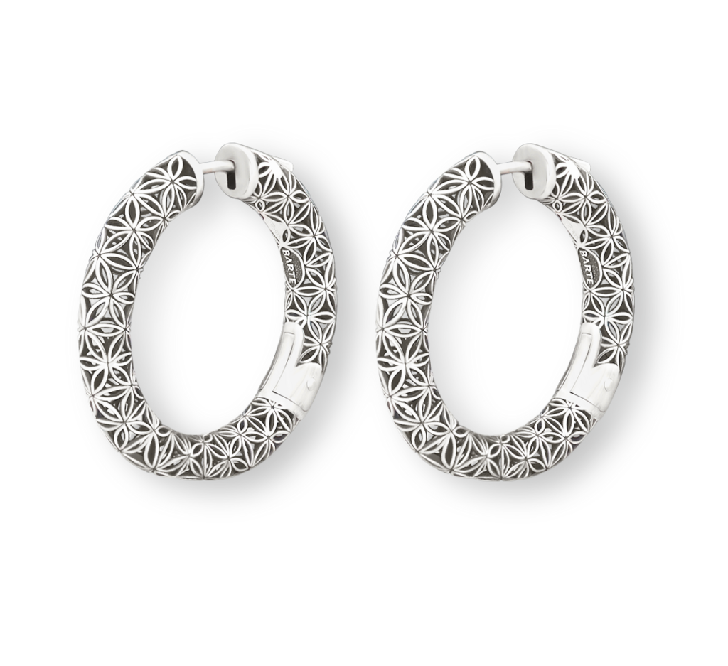 Серьги-хупы "Просветление"( родий )